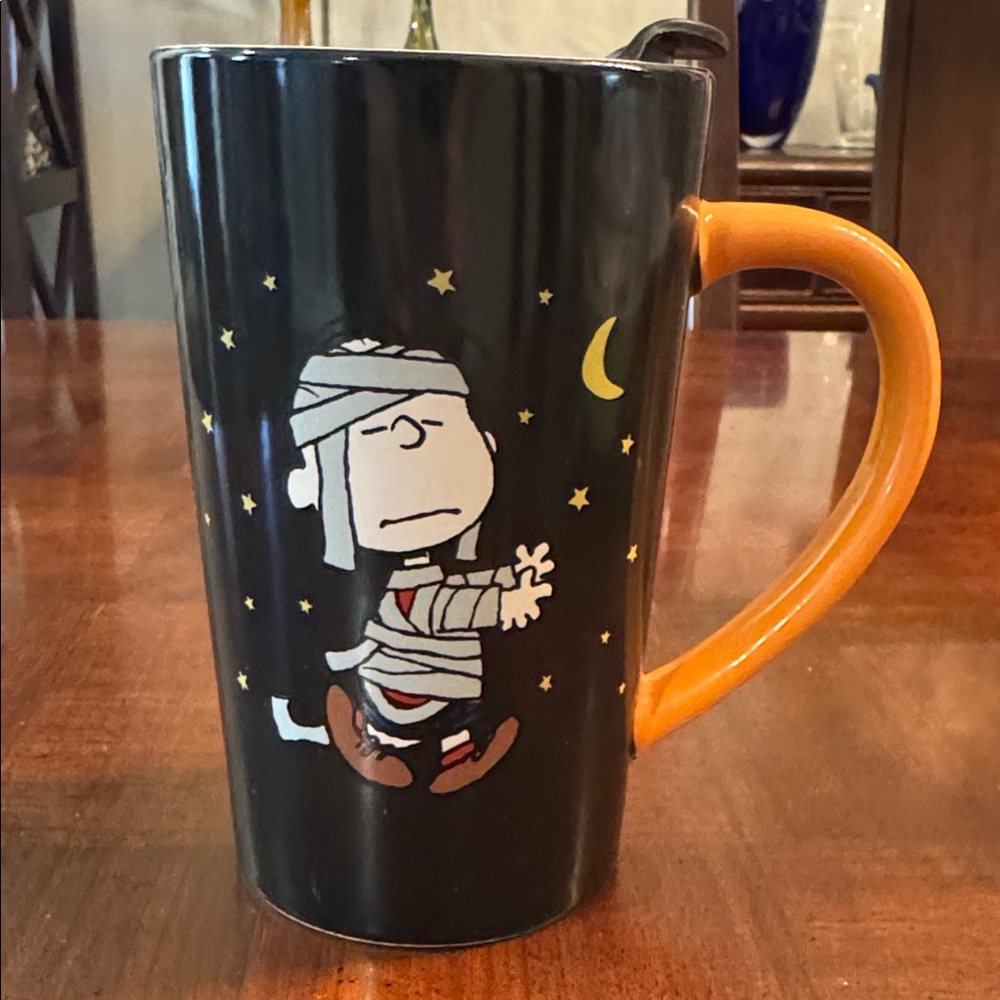 Halloween Charlie Brown Mummy Coffee Tea Travel Mug Cup New Peanuts